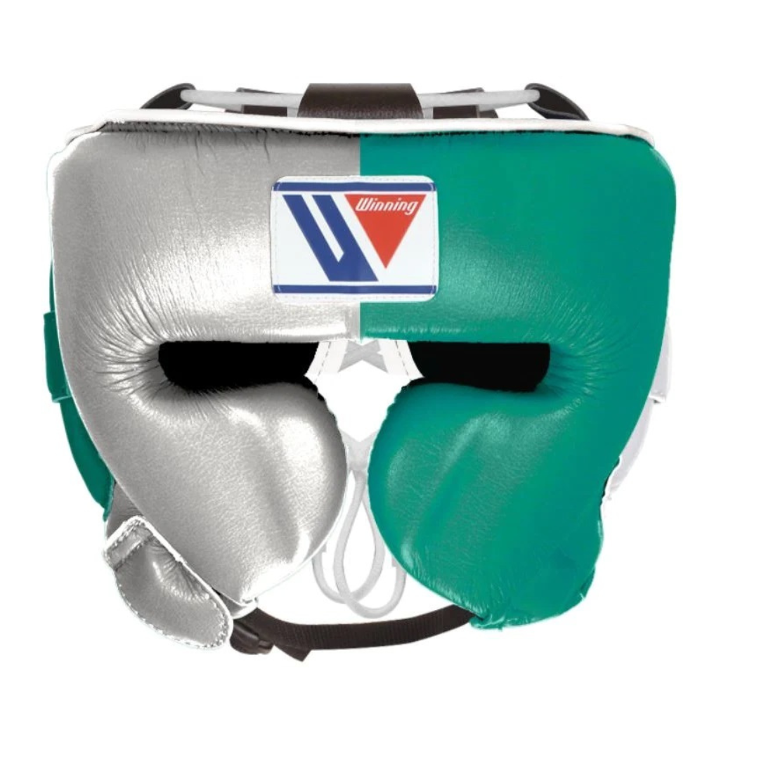 Winning Head Gear, Silver Green Winning Protection Gear, Winning Head protectors, Winning face protectors, Winning boxing gear, Winning, PF Fitness Gear, PFFITNESSGEAR